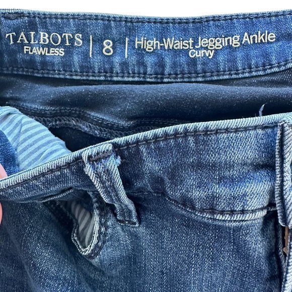 Talbots Flawless High Waist Curvy Jeggings Ankle Jean Womens Size 8 Blue Denim - Picture 5 of 6